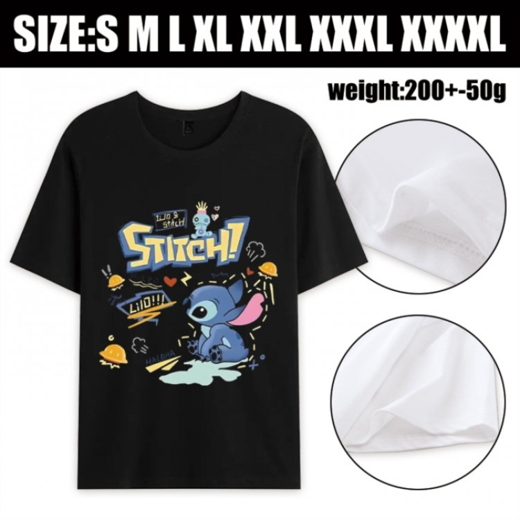 Lilo & Stitch Anime printed pure cotton short sleeved T-shirt from S to 4XL