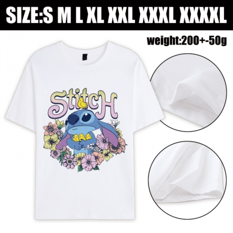 Lilo & Stitch Anime printed pure cotton short sleeved T-shirt from S to 4XL