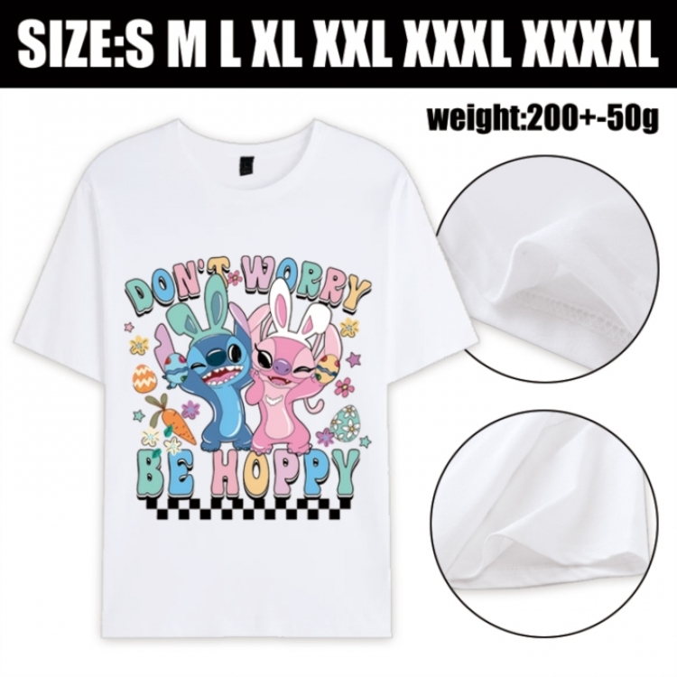 Lilo & Stitch Anime printed pure cotton short sleeved T-shirt from S to 4XL