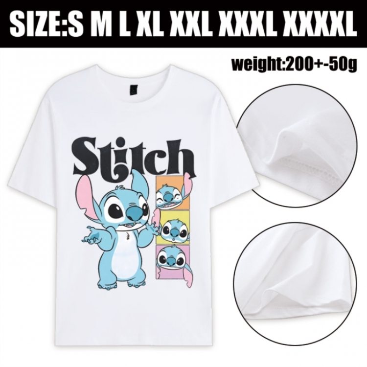 Lilo & Stitch Anime printed pure cotton short sleeved T-shirt from S to 4XL