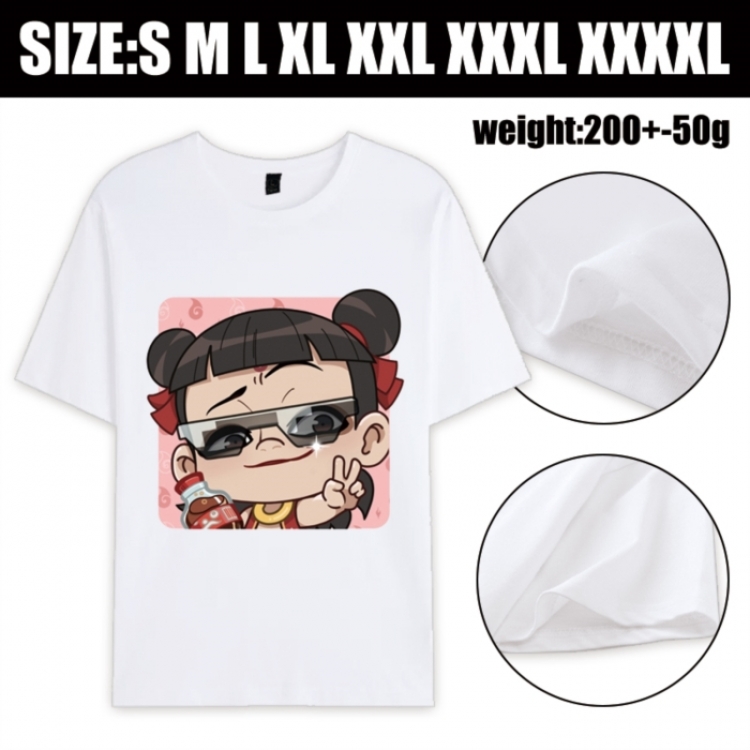 Nezha Anime printed pure cotton short sleeved T-shirt from S to 4XL
