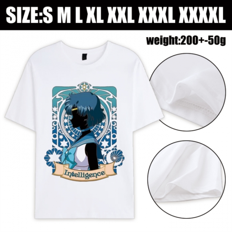 sailormoon Anime printed pure cotton short sleeved T-shirt from S to 4XL