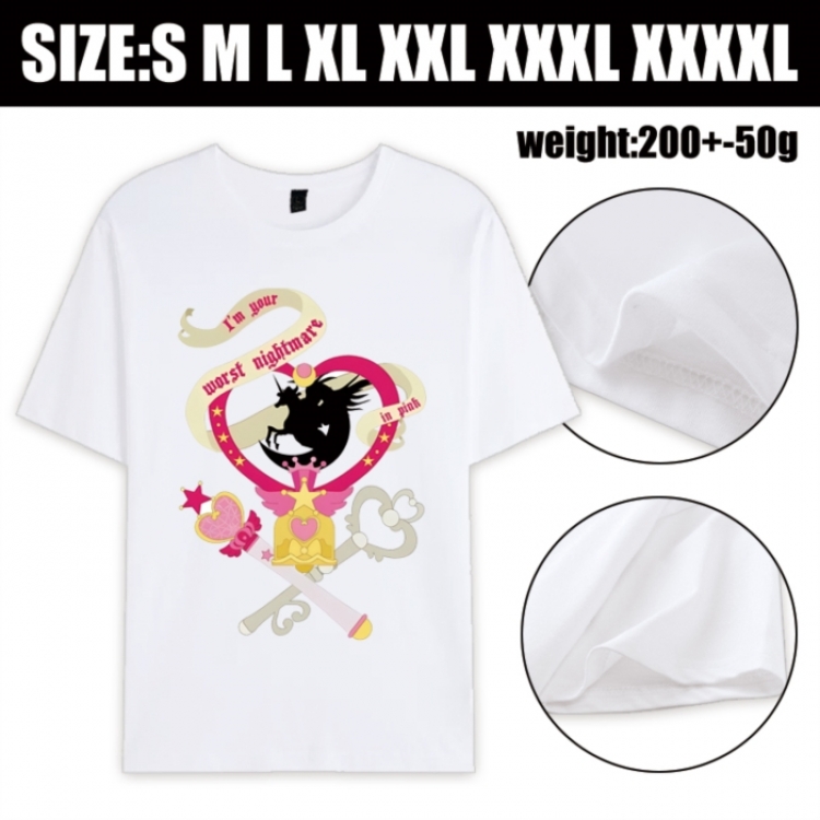 sailormoon Anime printed pure cotton short sleeved T-shirt from S to 4XL