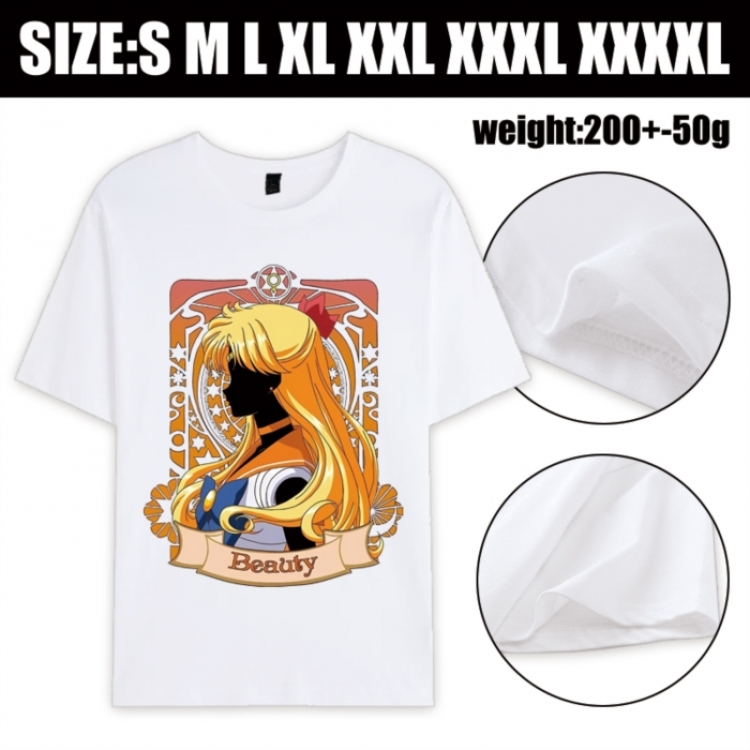 sailormoon Anime printed pure cotton short sleeved T-shirt from S to 4XL
