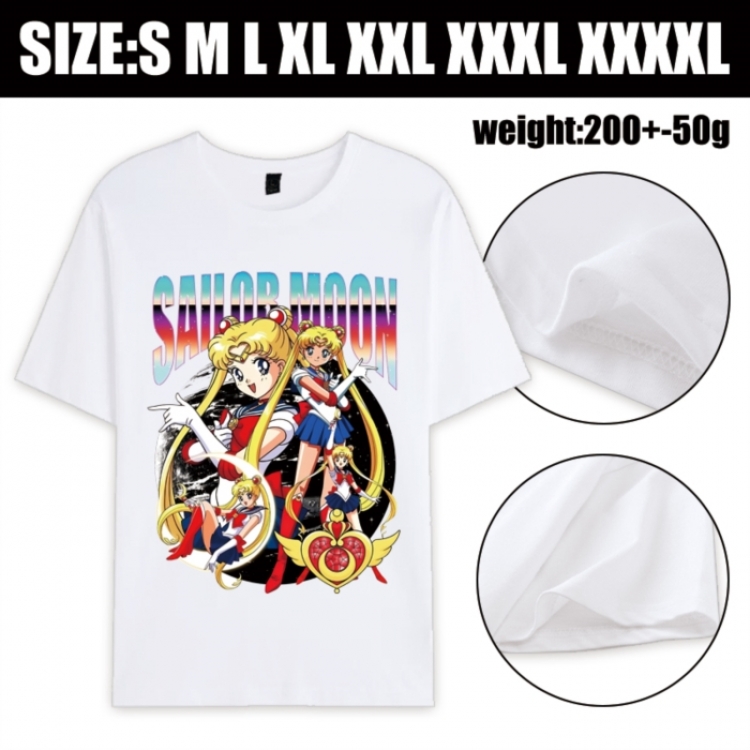 sailormoon Anime printed pure cotton short sleeved T-shirt from S to 4XL