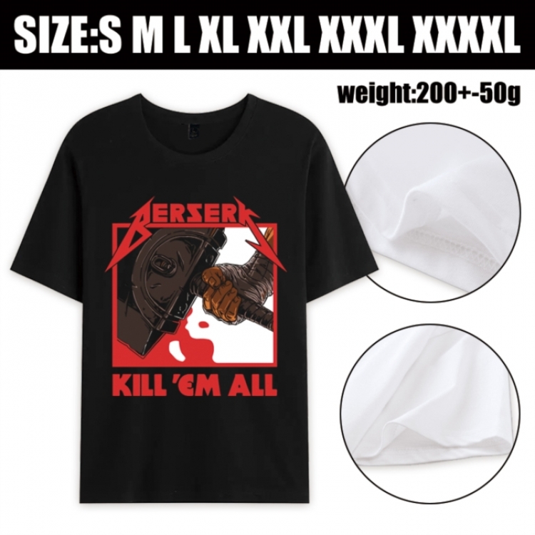 Berserk Anime printed pure cotton short sleeved T-shirt from S to 4XL