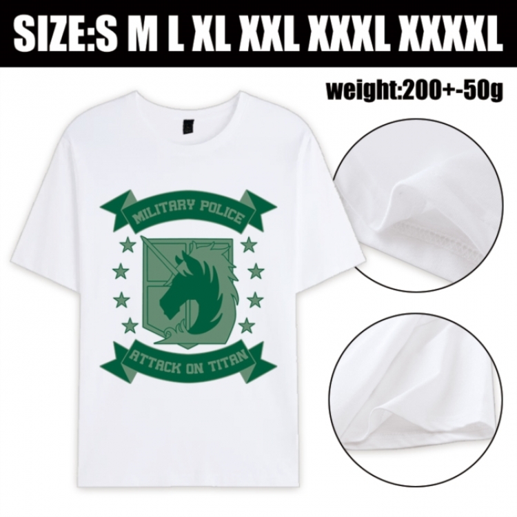 Shingeki no Kyojin Anime printed pure cotton short sleeved T-shirt from S to 4XL
