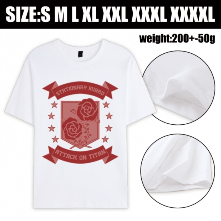 Shingeki no Kyojin Anime printed pure cotton short sleeved T-shirt from S to 4XL