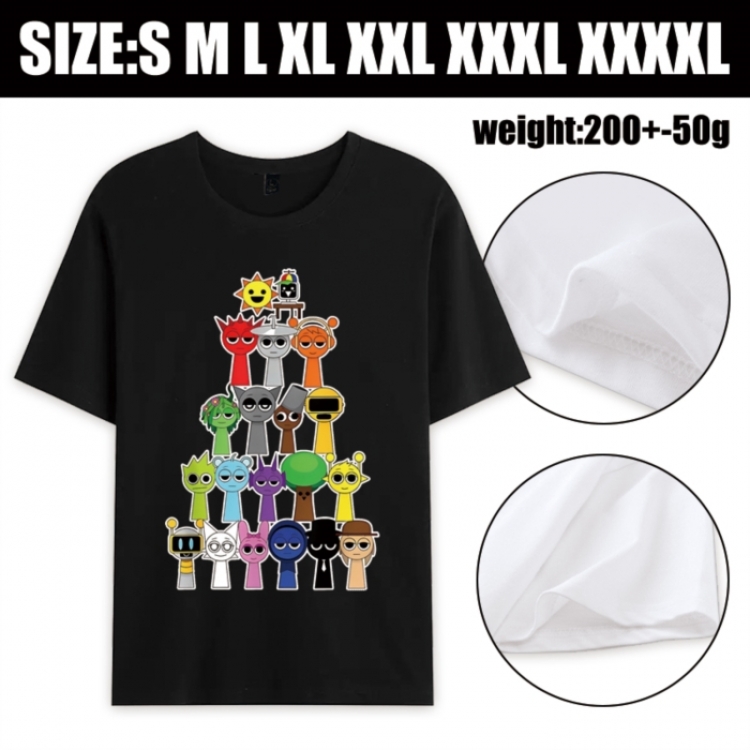 Sprunki Plush Anime printed pure cotton short sleeved T-shirt from S to 4XL