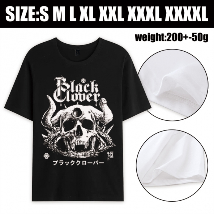 Black Clover Anime printed pure cotton short sleeved T-shirt from S to 4XL
