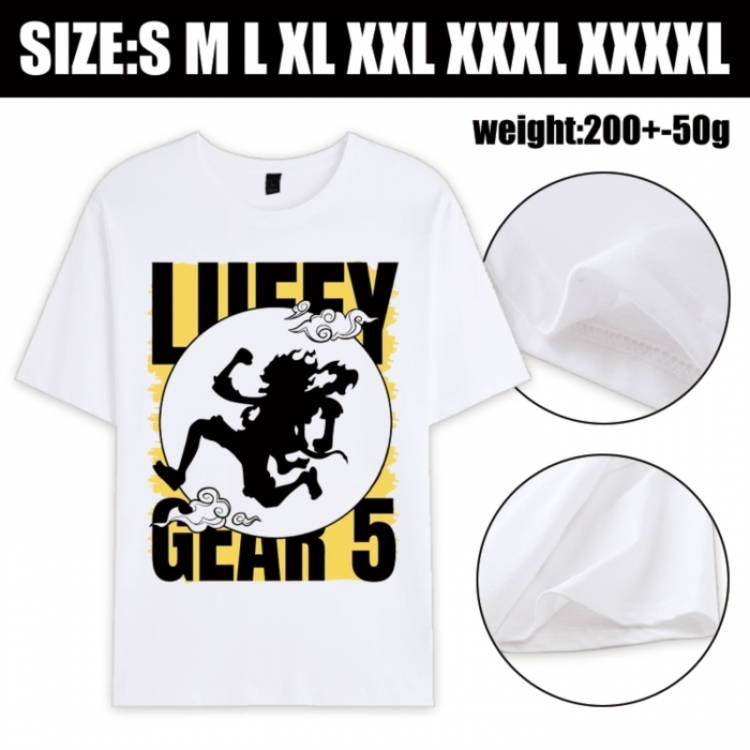 One Piece Anime printed pure cotton short sleeved T-shirt from S to 4XL