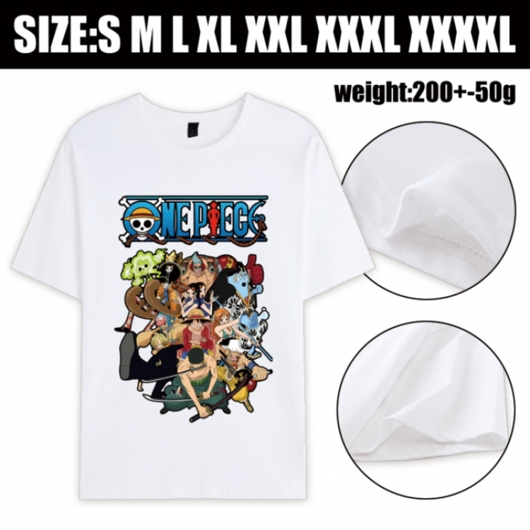 One Piece Anime printed pure cotton short sleeved T-shirt from S to 4XL