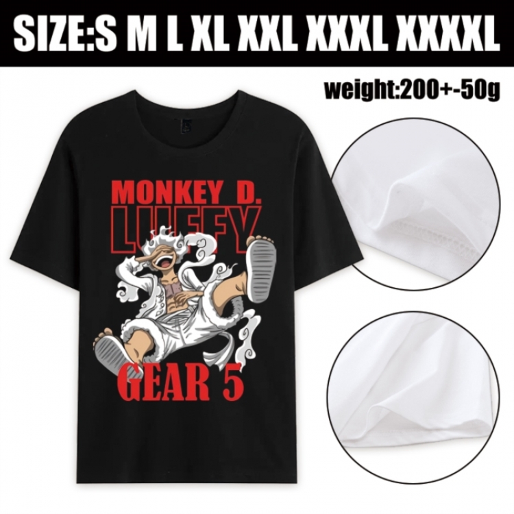 One Piece Anime printed pure cotton short sleeved T-shirt from S to 4XL