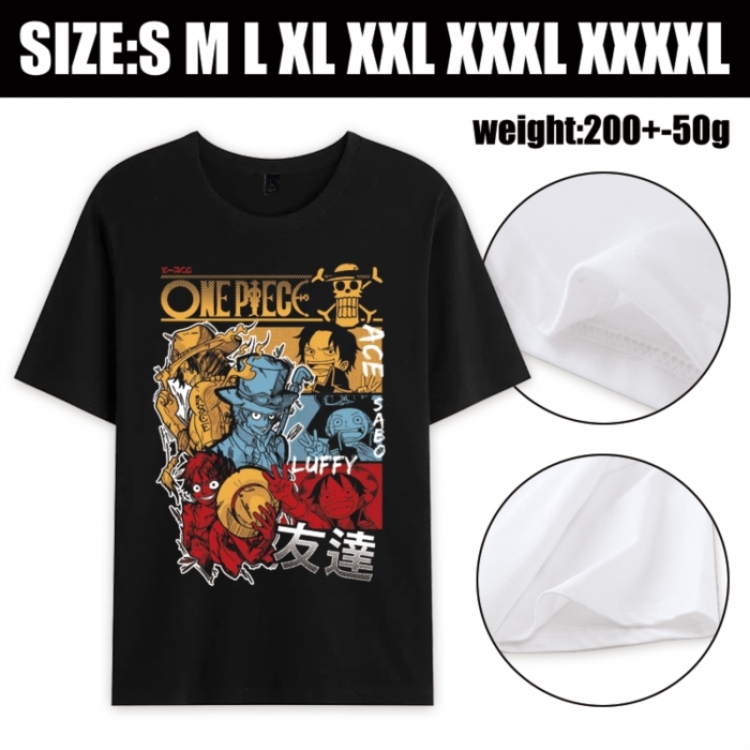 One Piece Anime printed pure cotton short sleeved T-shirt from S to 4XL