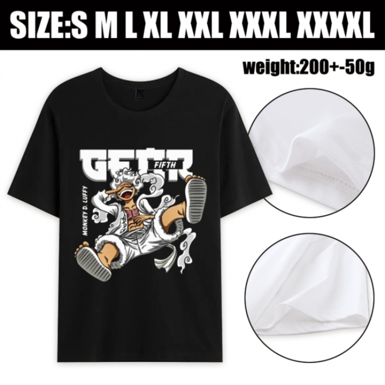 One Piece Anime printed pure cotton short sleeved T-shirt from S to 4XL