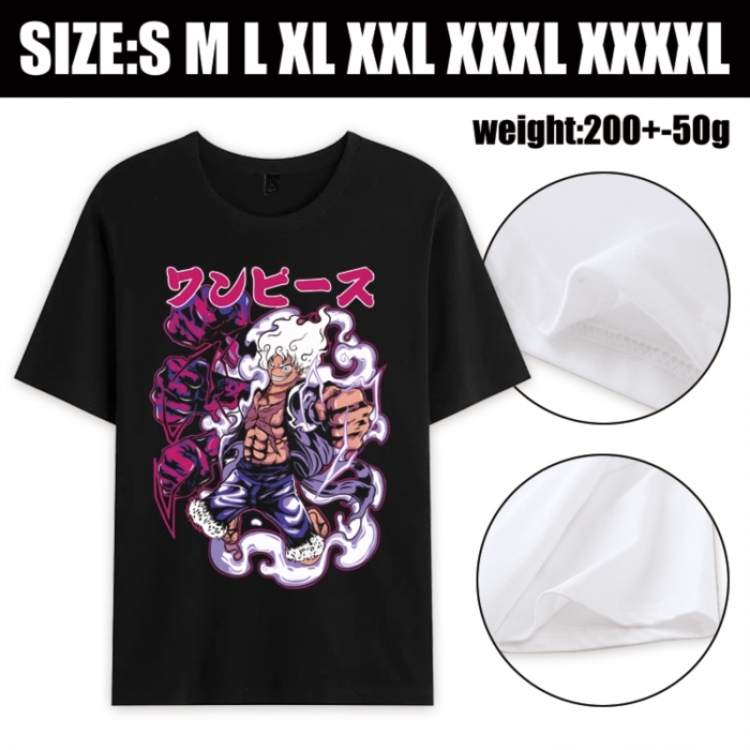 One Piece Anime printed pure cotton short sleeved T-shirt from S to 4XL