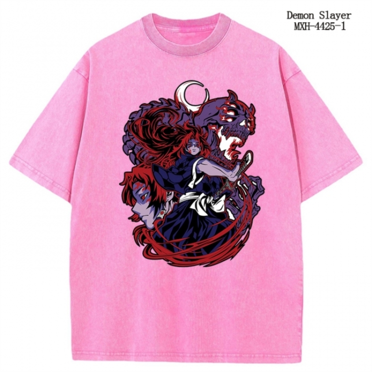 Demon Slayer Kimets Anime peripheral pure cotton washed and worn T-shirt from S to 2XL MXH-4425-1