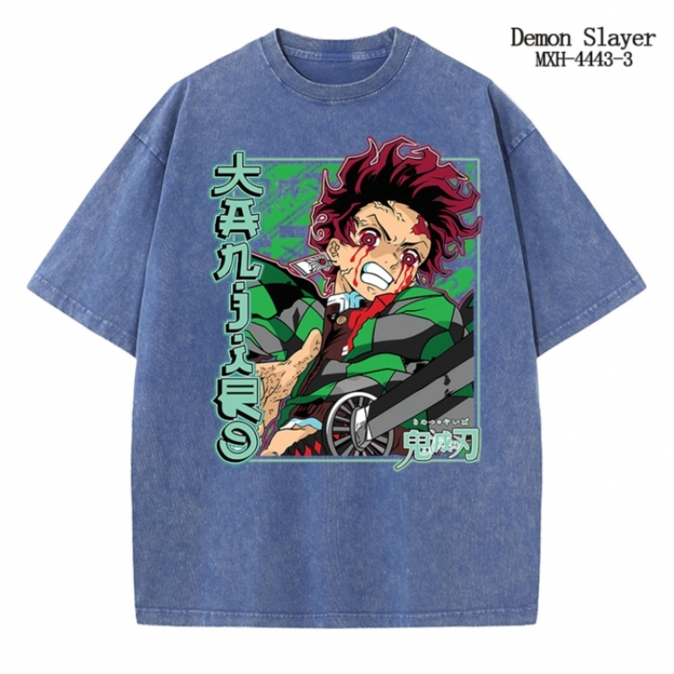 Demon Slayer Kimets Anime peripheral pure cotton washed and worn T-shirt from S to 2XL