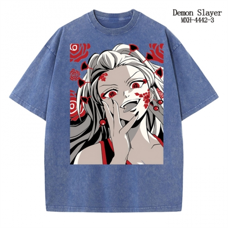 Demon Slayer Kimets Anime peripheral pure cotton washed and worn T-shirt from S to 2XL MXH-4442-3 动