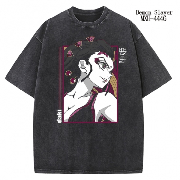 Demon Slayer Kimets Anime peripheral pure cotton washed and worn T-shirt from S to 2XL