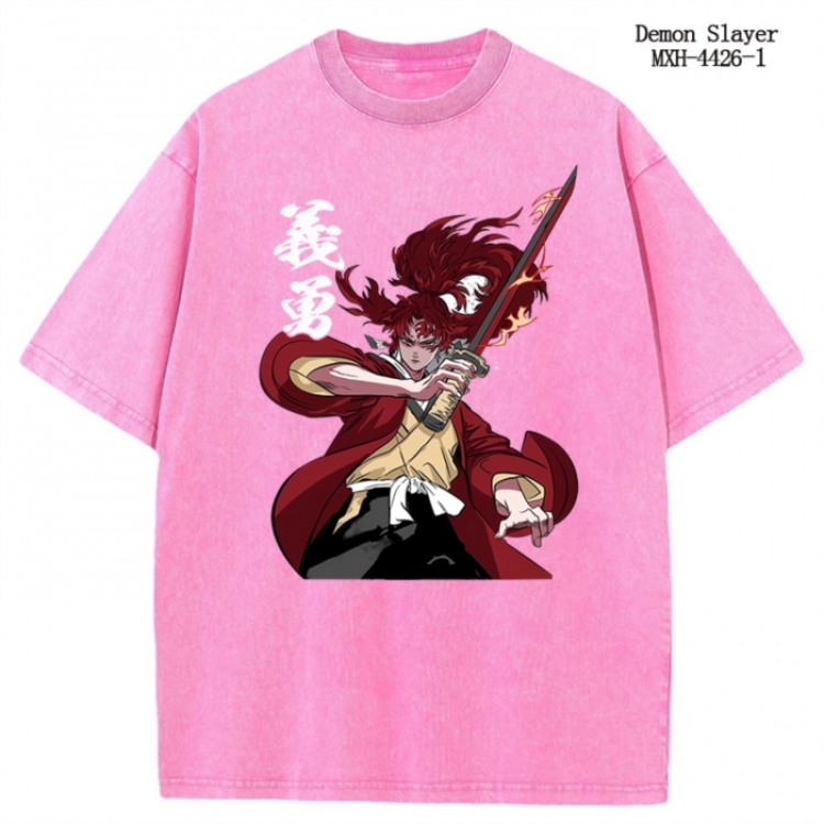 Demon Slayer Kimets Anime peripheral pure cotton washed and worn T-shirt from S to 2XL