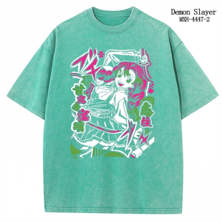 Demon Slayer Kimets Anime peripheral pure cotton washed and worn T-shirt from S to 2XL