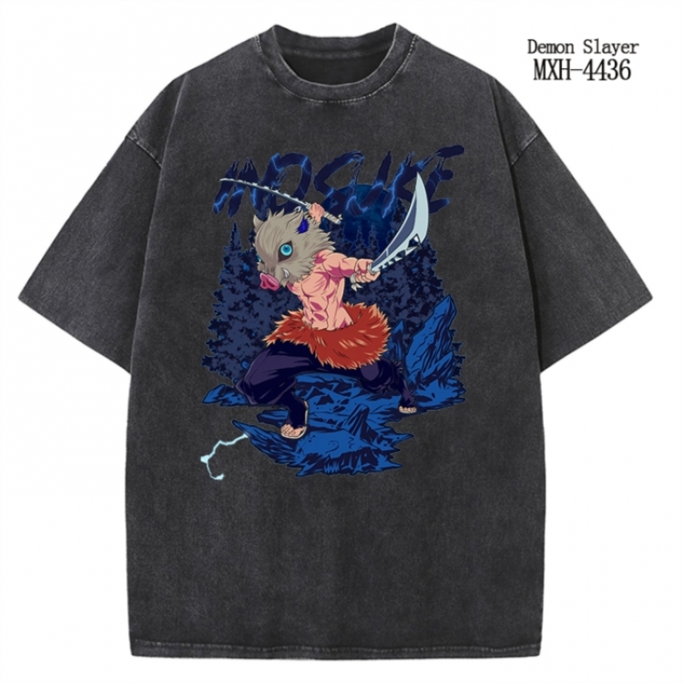 Demon Slayer Kimets Anime peripheral pure cotton washed and worn T-shirt from S to 2XL