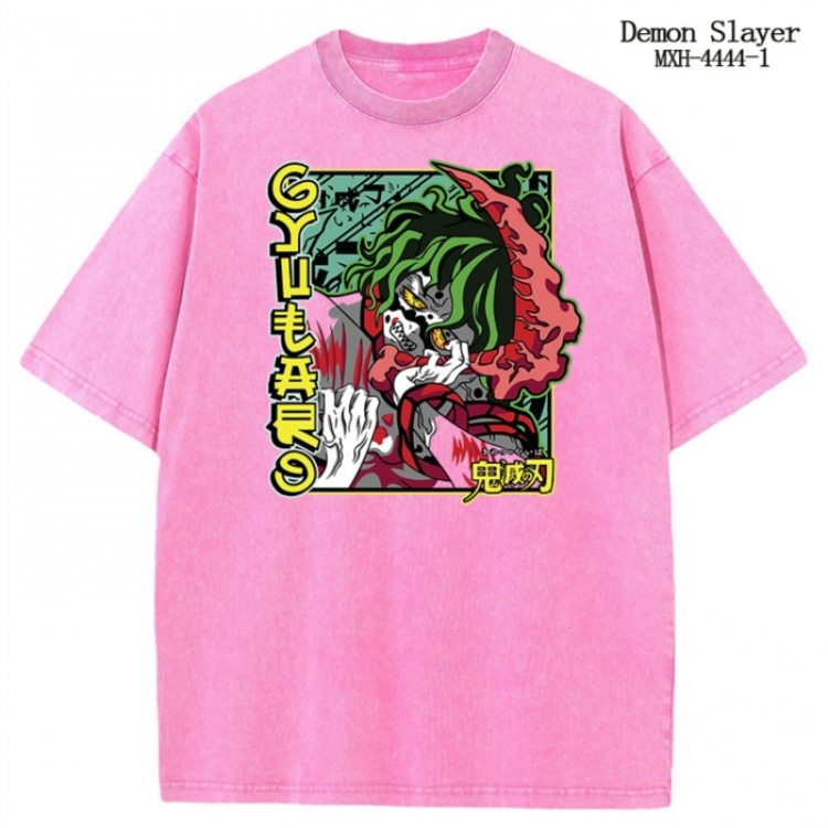 Demon Slayer Kimets Anime peripheral pure cotton washed and worn T-shirt from S to 2XL