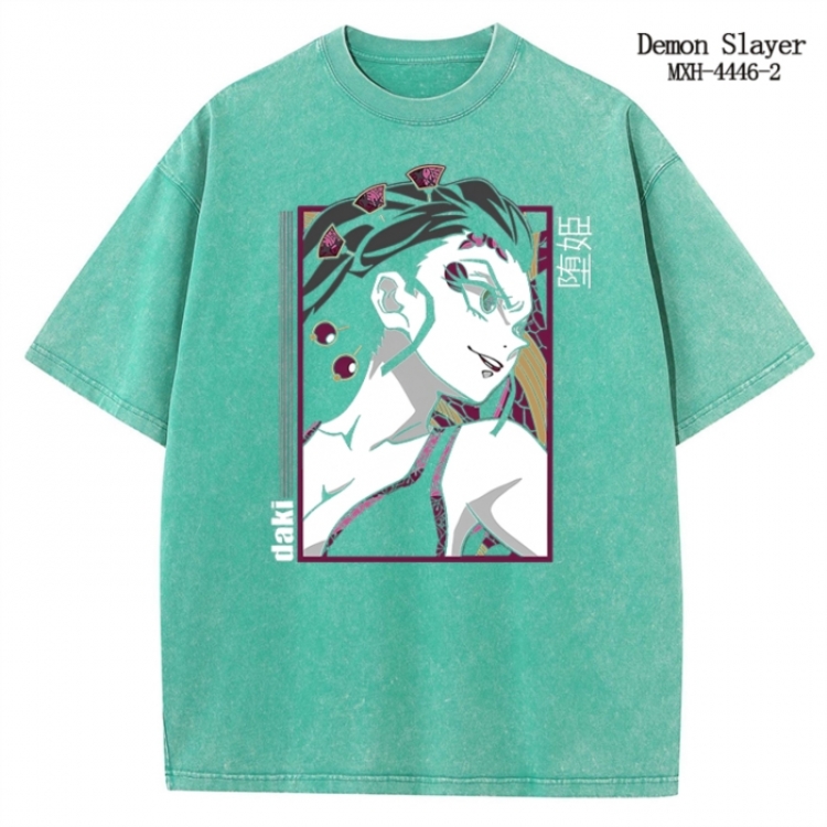Demon Slayer Kimets Anime peripheral pure cotton washed and worn T-shirt from S to 2XL