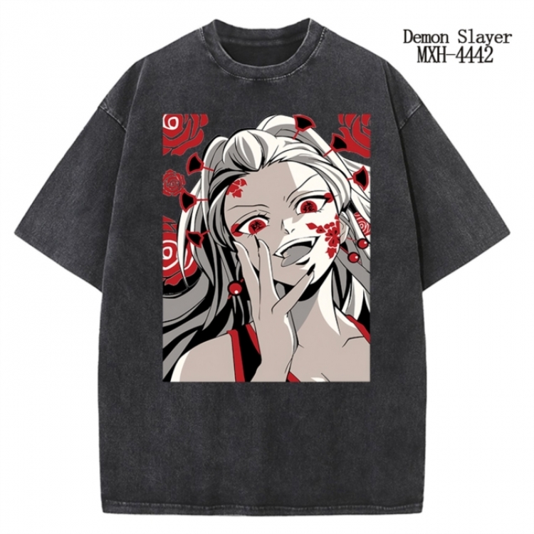 Demon Slayer Kimets Anime peripheral pure cotton washed and worn T-shirt from S to 2XL