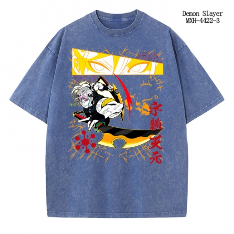 Demon Slayer Kimets Anime peripheral pure cotton washed and worn T-shirt from S to 2XL