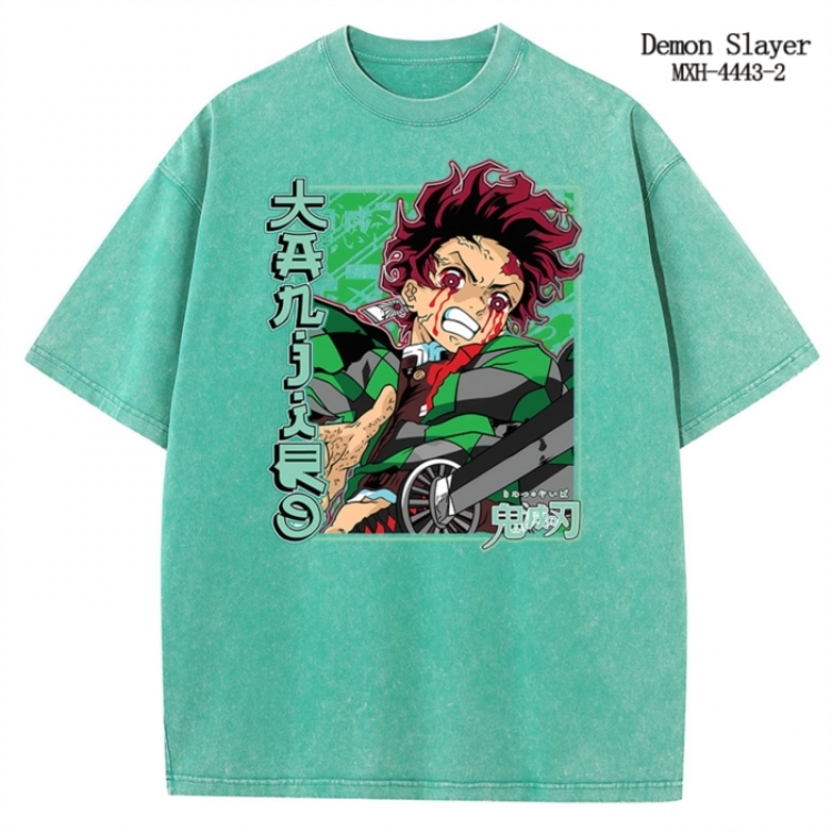 Demon Slayer Kimets Anime peripheral pure cotton washed and worn T-shirt from S to 2XL
