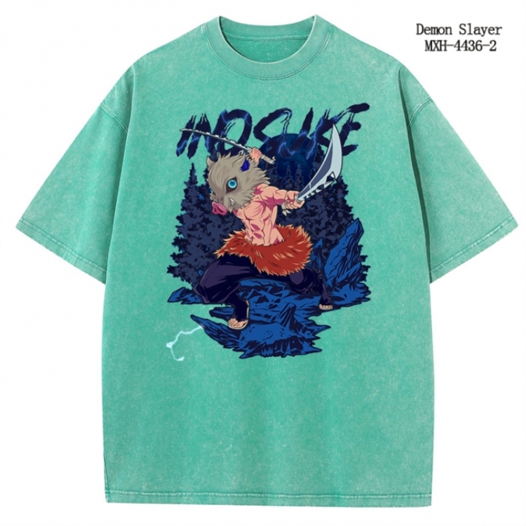 Demon Slayer Kimets Anime peripheral pure cotton washed and worn T-shirt from S to 2XL