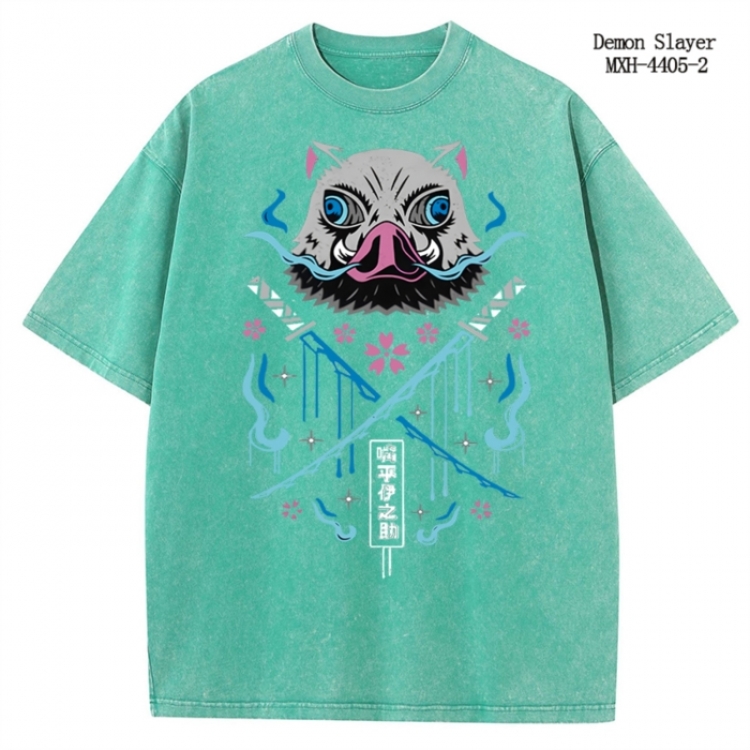 Demon Slayer Kimets Anime peripheral pure cotton washed and worn T-shirt from S to 2XL