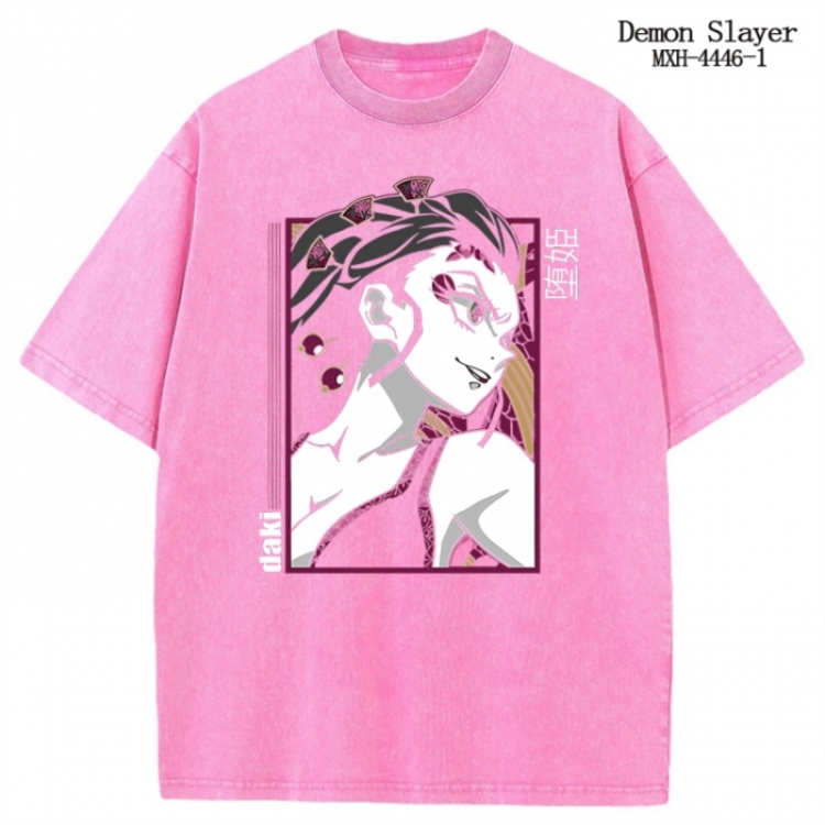Demon Slayer Kimets Anime peripheral pure cotton washed and worn T-shirt from S to 2XL