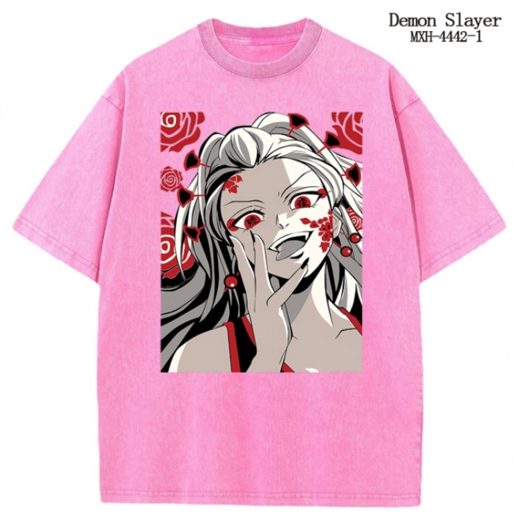 Demon Slayer Kimets Anime peripheral pure cotton washed and worn T-shirt from S to 2XL