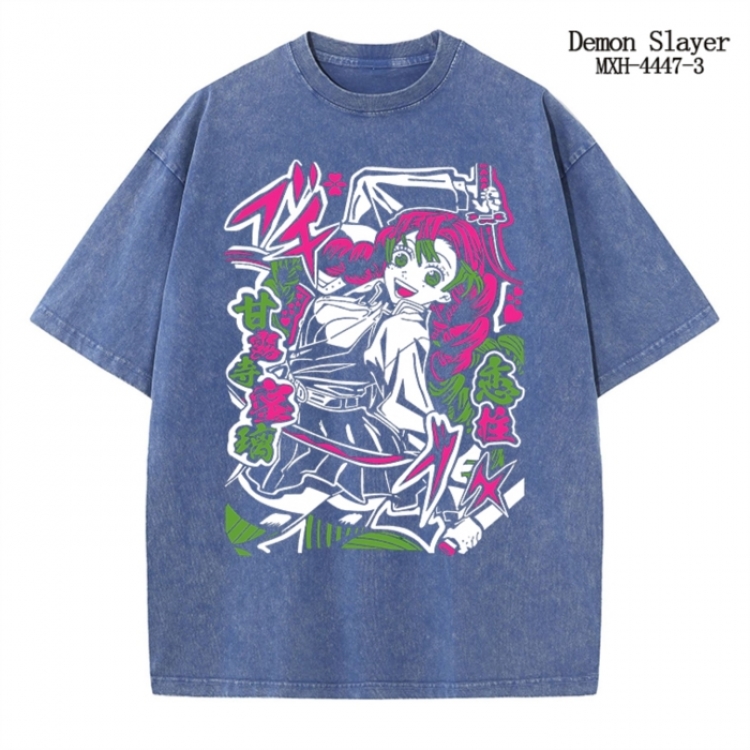 Demon Slayer Kimets Anime peripheral pure cotton washed and worn T-shirt from S to 2XL