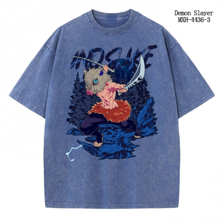 Demon Slayer Kimets Anime peripheral pure cotton washed and worn T-shirt from S to 2XL