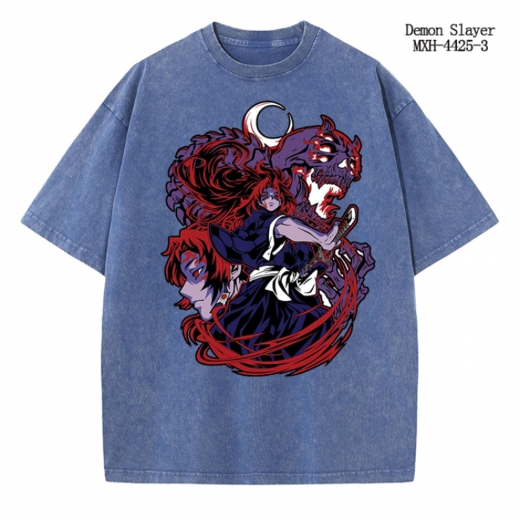 Demon Slayer Kimets Anime peripheral pure cotton washed and worn T-shirt from S to 2XL