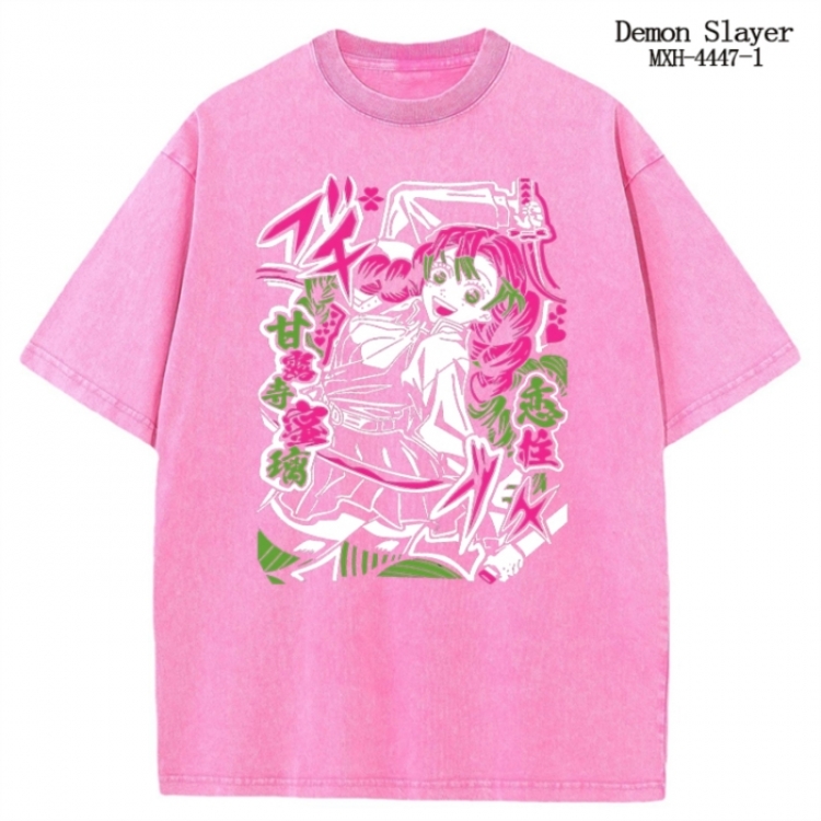Demon Slayer Kimets Anime peripheral pure cotton washed and worn T-shirt from S to 2XL