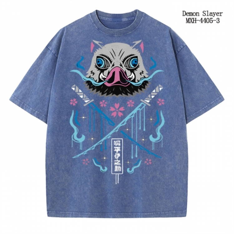 Demon Slayer Kimets Anime peripheral pure cotton washed and worn T-shirt from S to 2XL