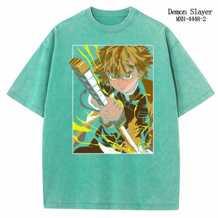 Demon Slayer Kimets Anime peripheral pure cotton washed and worn T-shirt from S to 2XL