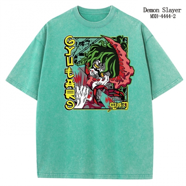 Demon Slayer Kimets Anime peripheral pure cotton washed and worn T-shirt from S to 2XL