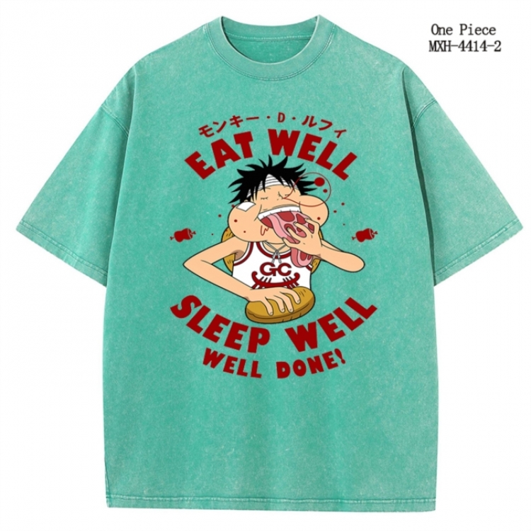 One Piece Anime peripheral pure cotton washed and worn T-shirt from S to 2XL  MXH-4414-2