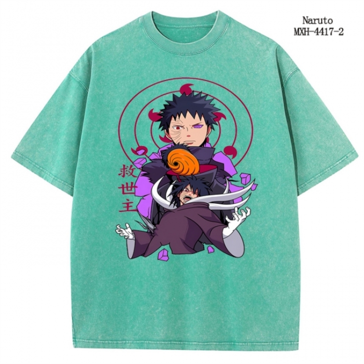 Naruto Anime peripheral pure cotton washed and worn T-shirt from S to 2XL  MXH-4417-2