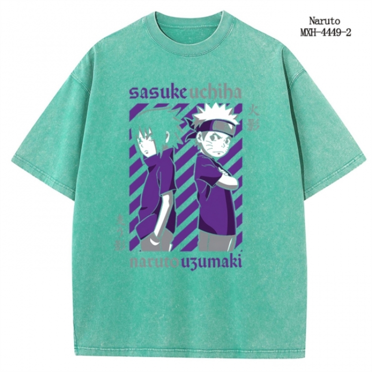 Naruto Anime peripheral pure cotton washed and worn T-shirt from S to 2XL MXH-4449-2