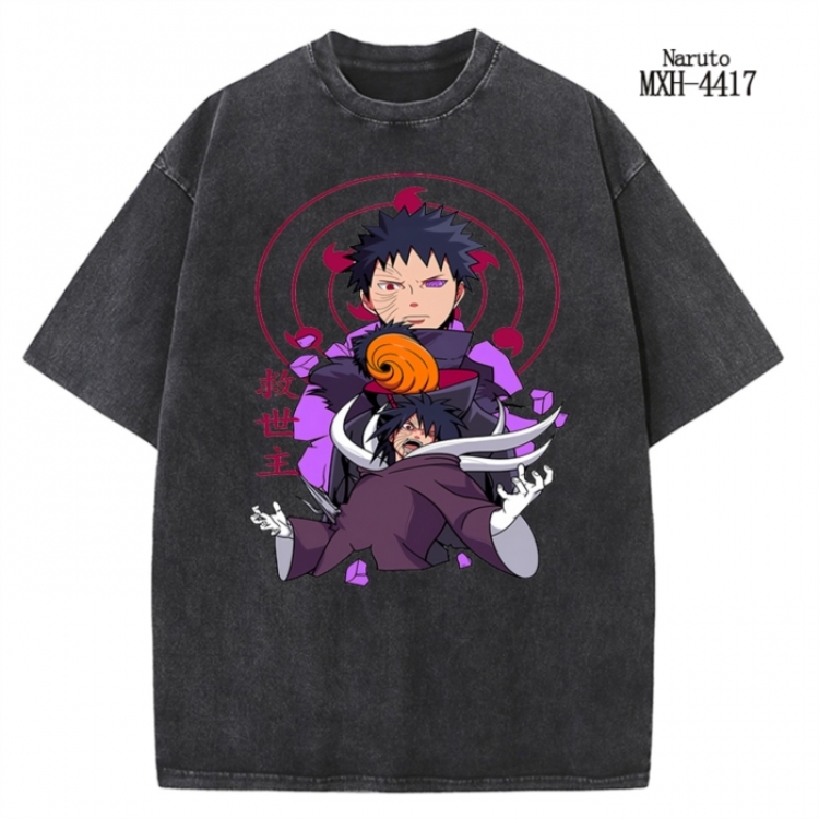 Naruto Anime peripheral pure cotton washed and worn T-shirt from S to 2XL  MXH-4417