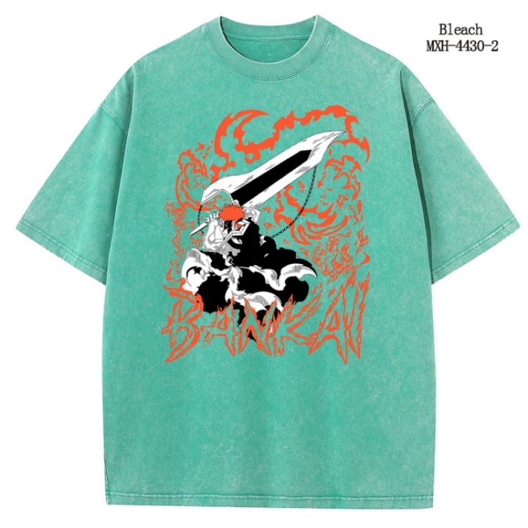 Bleach Anime peripheral pure cotton washed and worn T-shirt from S to 2XL