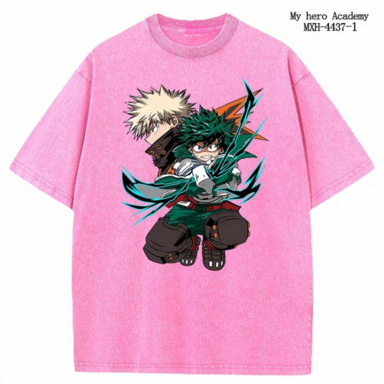 My Hero Academia Anime peripheral pure cotton washed and worn T-shirt from S to 2XL MXH-4437-1