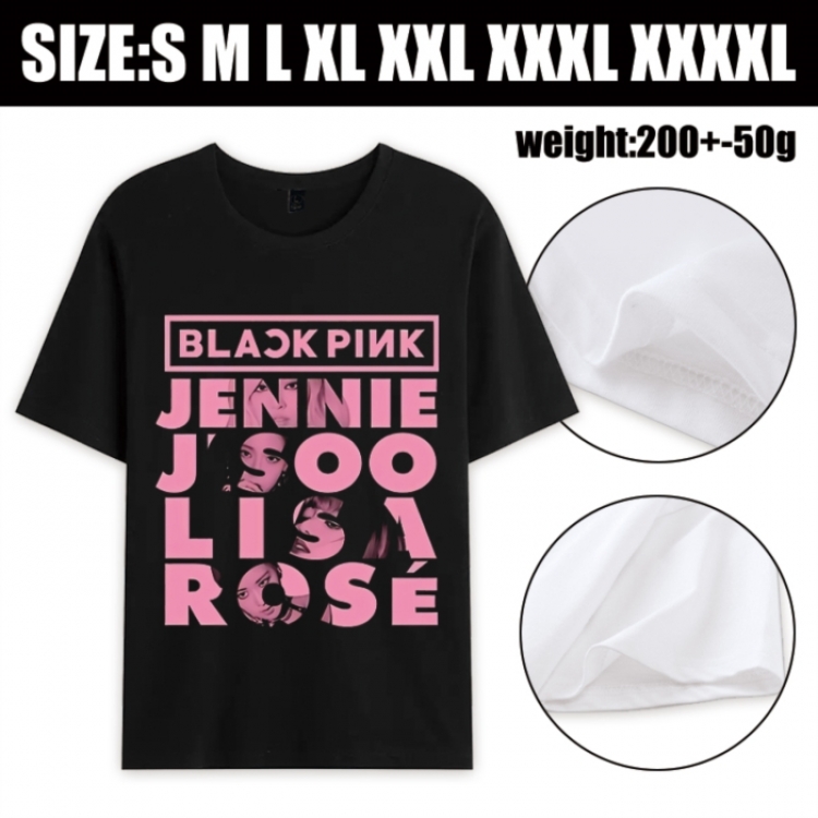 BLACK PINK Anime printed pure cotton short sleeved T-shirt from S to 4XL